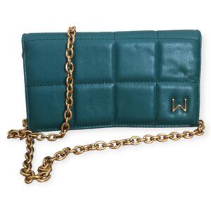 House of Want Hunter Green Quilted Crossbody or Clutch Bag